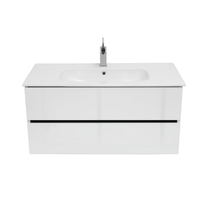 40 Inch High Gloss White Veneto Floating Bathroom Vanity