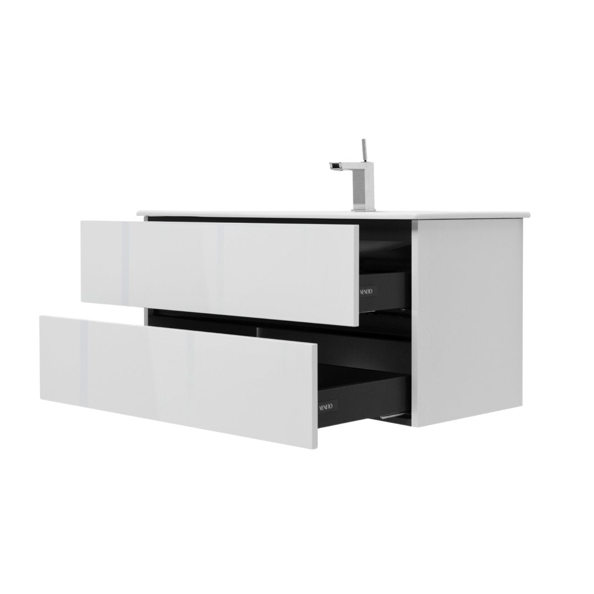 40 Inch High Gloss White Veneto Floating Bathroom Vanity