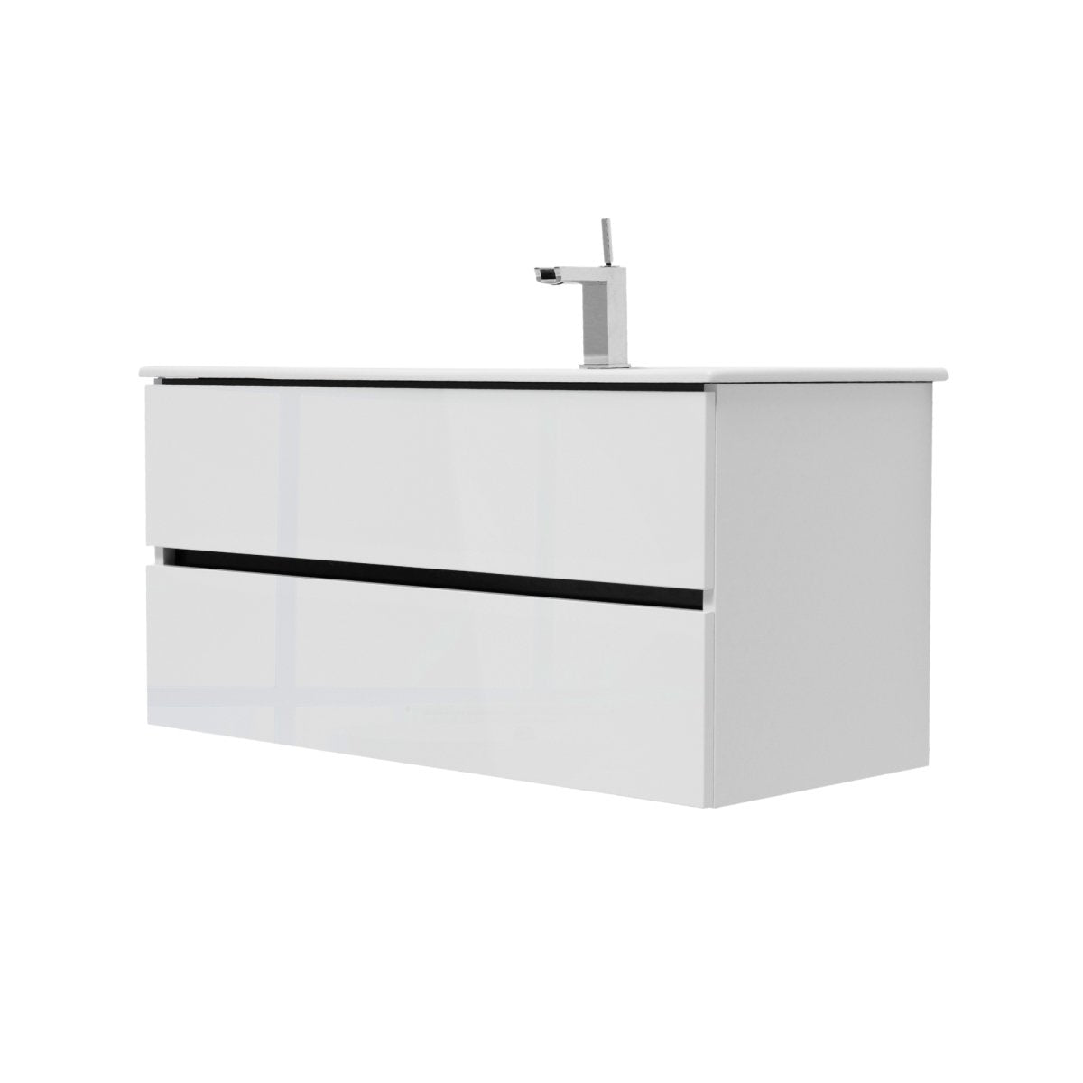 40 Inch High Gloss White Veneto Floating Bathroom Vanity