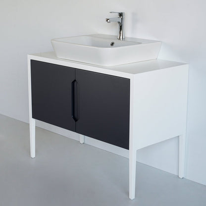 40 Inch White & Black Vento Bathroom Vanity