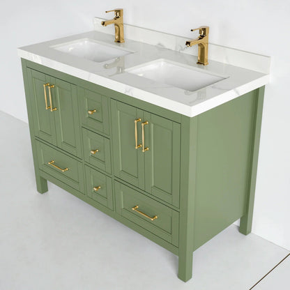 48 Inch Green Selena Double Sink Bathroom Vanity