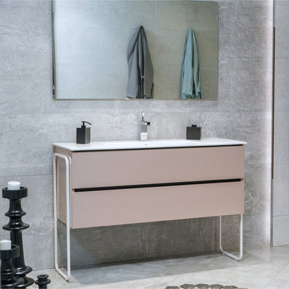 48 Inch High Gloss Capuccino Veneto Floating Bathroom Vanity - aksesuardesign