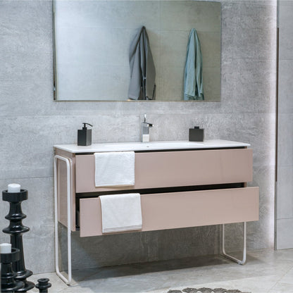 48 Inch High Gloss Capuccino Veneto Floating Bathroom Vanity - aksesuardesign