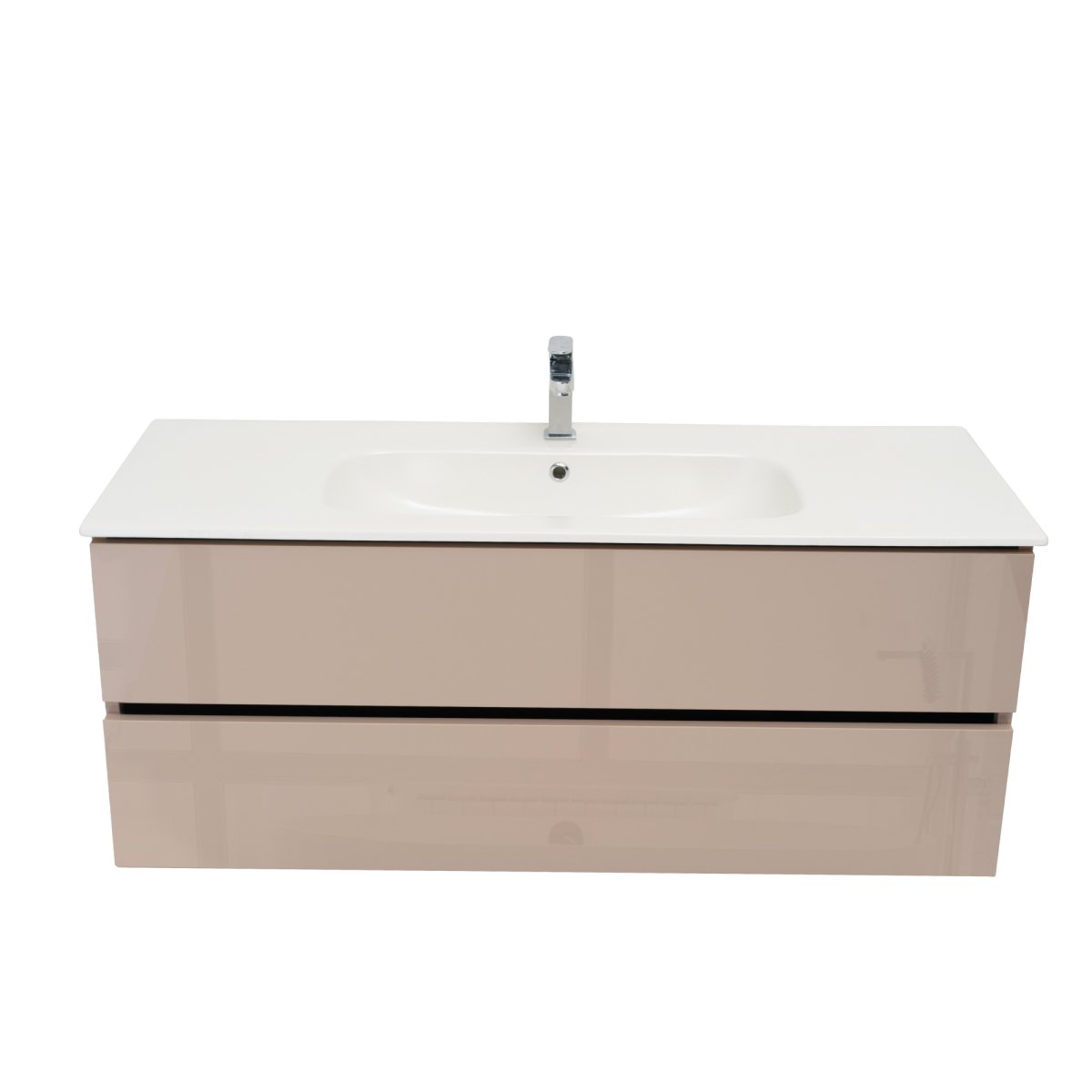 48 Inch High Gloss Capuccino Veneto Floating Bathroom Vanity - aksesuardesign