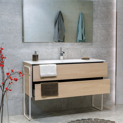 48 Inch Light Oak Veneto Floating Bathroom Vanity