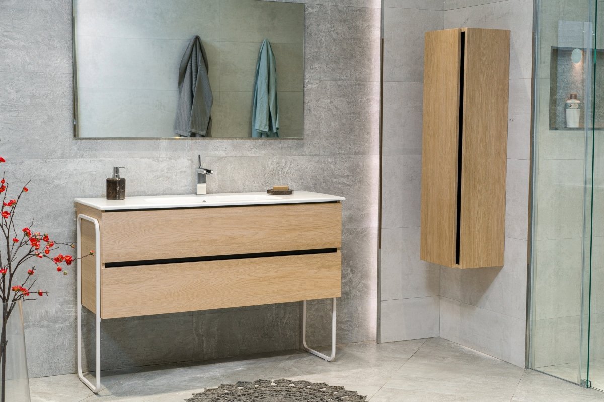 48 Inch Light Oak Veneto Floating Bathroom Vanity