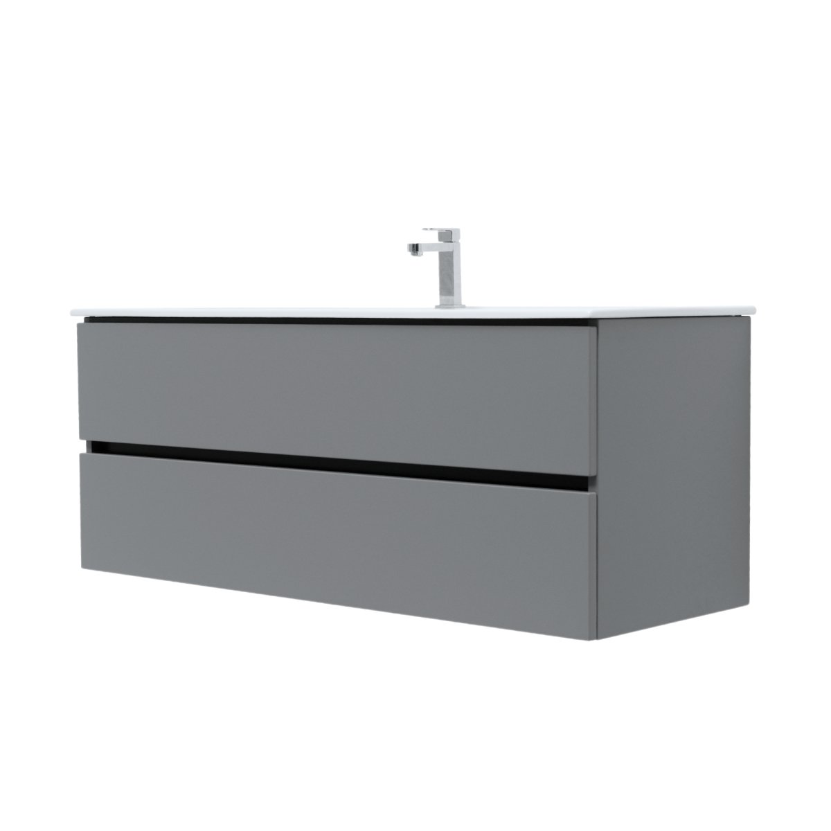 48 Inch Matte Dust Gray Veneto Floating Bathroom Vanity - aksesuardesign