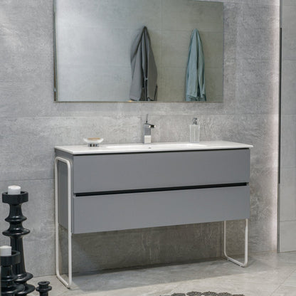 48 Inch Matte Dust Gray Veneto Floating Bathroom Vanity - aksesuardesign