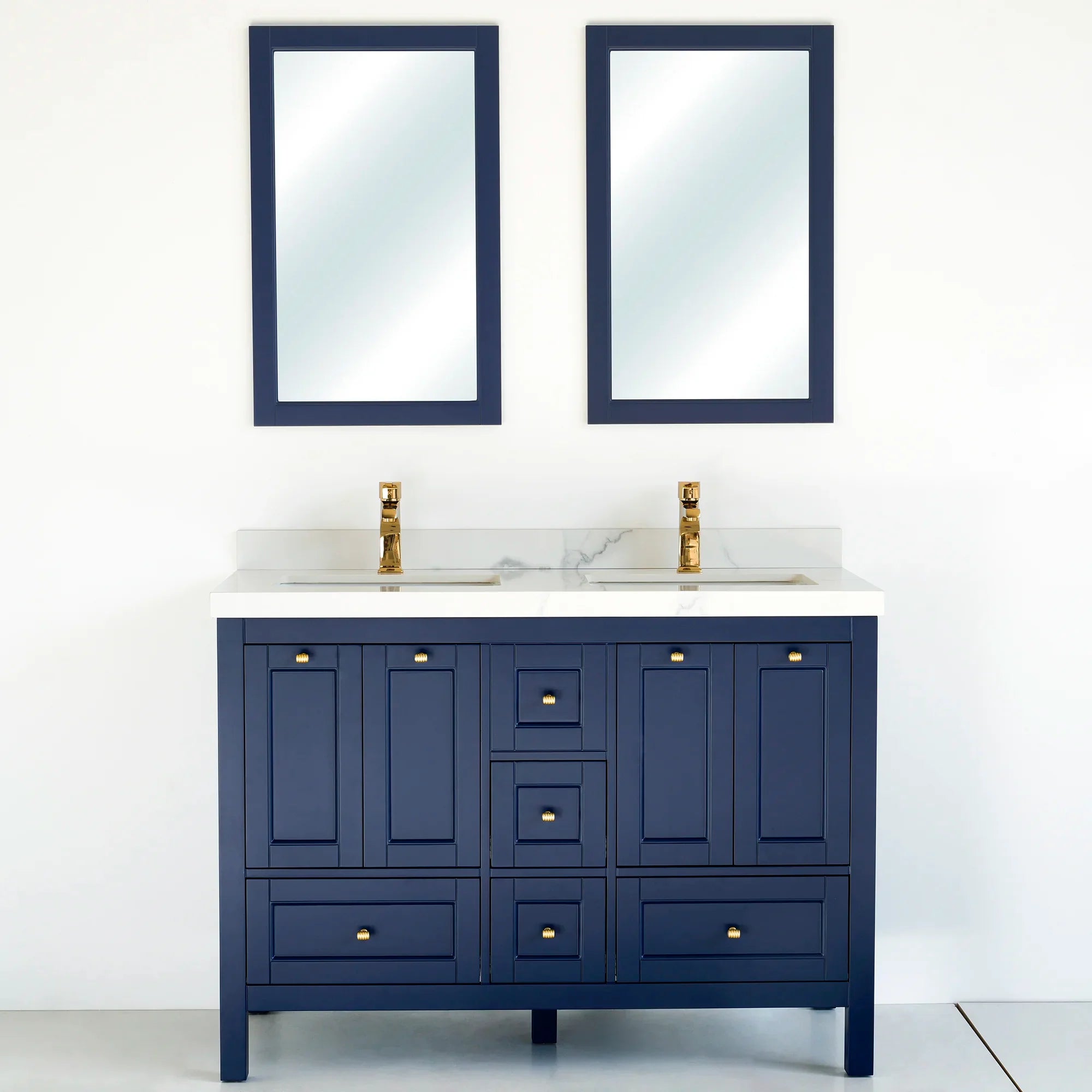 48 Inch Navy Blue Selena Double Sink Bathroom Vanity