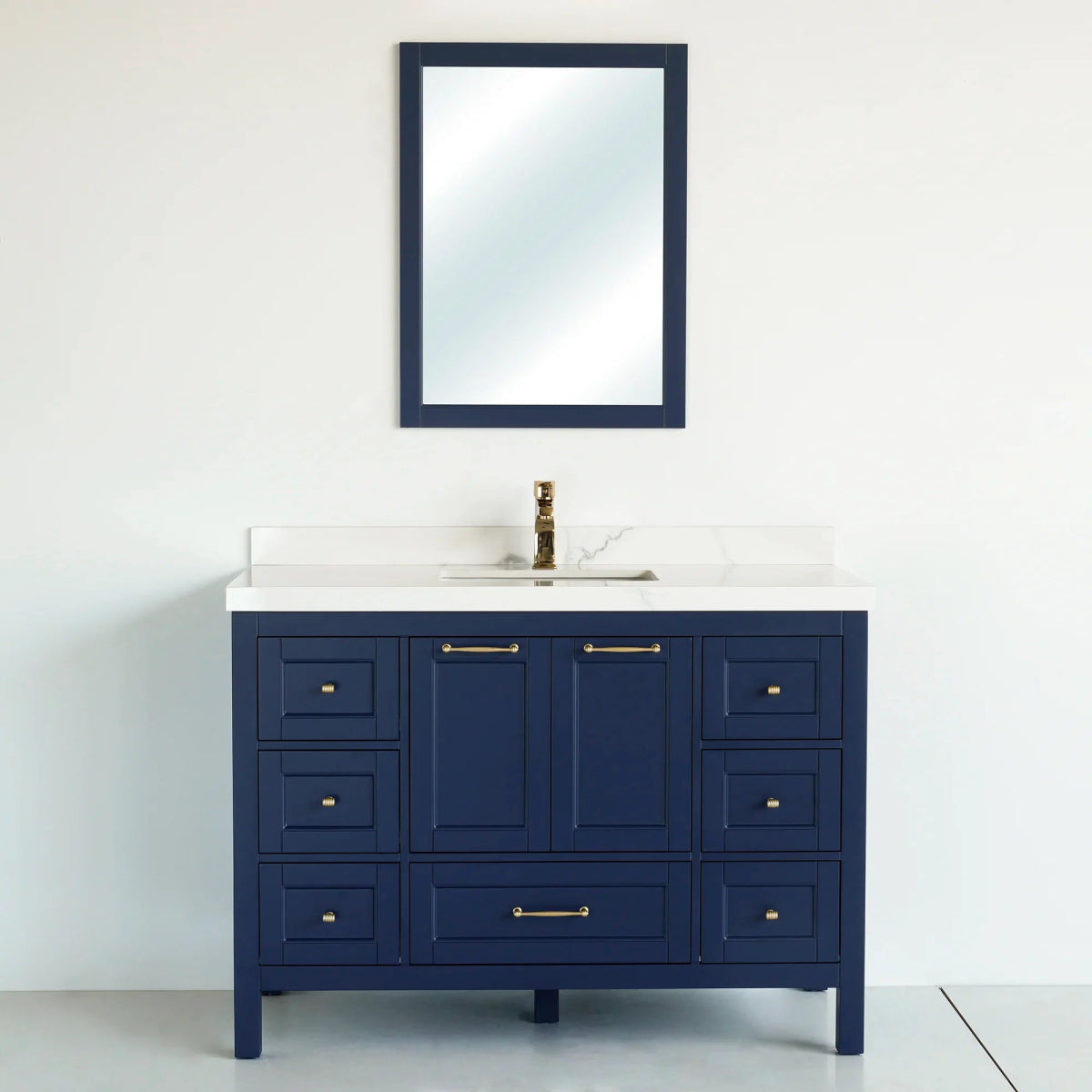 48 Inch Navy Blue Selena Bathroom Vanity - aksesuardesign