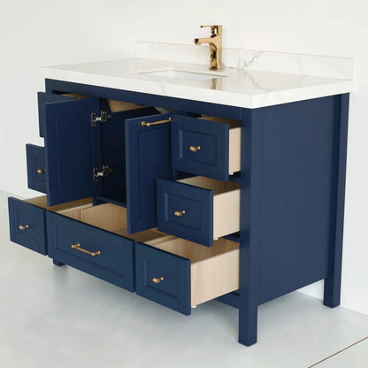 48 Inch Navy Blue Selena Bathroom Vanity - aksesuardesign