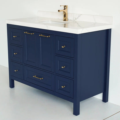 48 Inch Navy Blue Selena Bathroom Vanity - aksesuardesign