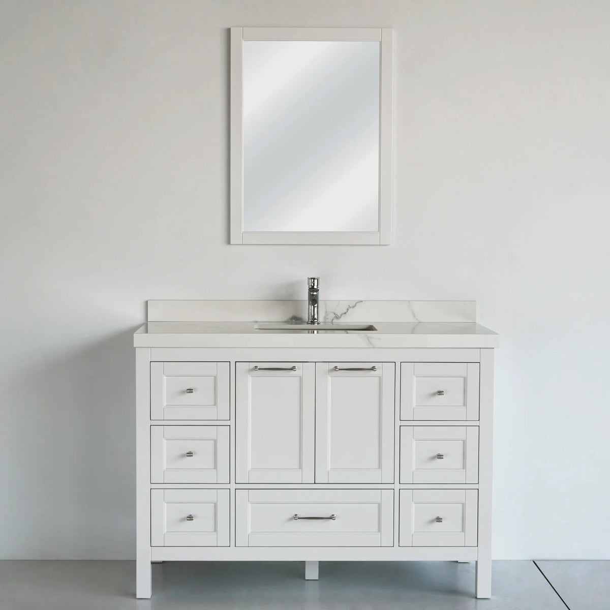 48 Inch White Selena Bathroom Vanity - aksesuardesign