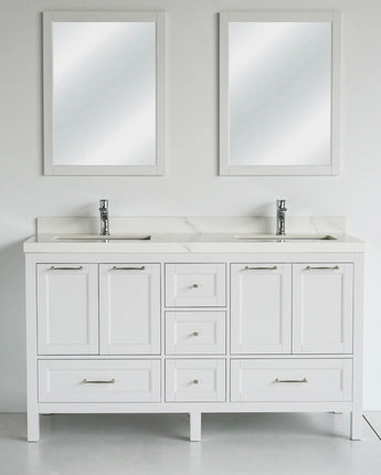 60 Inch White Selena Bathroom Vanity