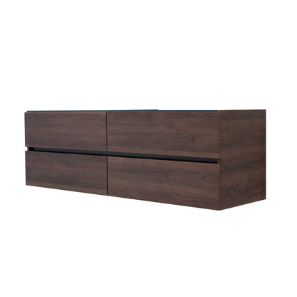 60 Inch Dark Oak Veneto Floating Bathroom Vanity - aksesuardesign