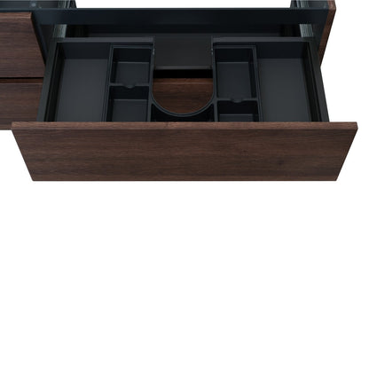 60 Inch Dark Oak Veneto Floating Bathroom Vanity - aksesuardesign