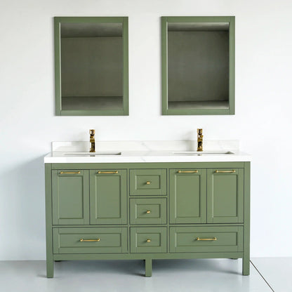 60 Inch Green Selena Bathroom Vanity - aksesuardesign