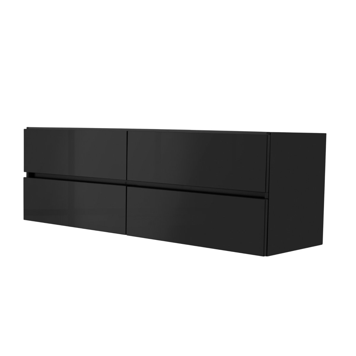 60 Inch High Gloss Black Veneto Floating Bathroom Vanity - aksesuardesign