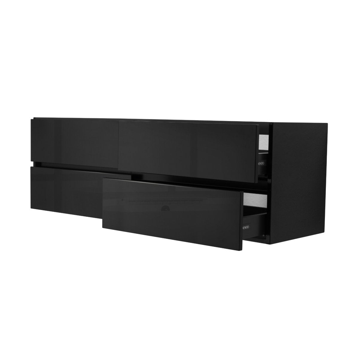 60 Inch High Gloss Black Veneto Floating Bathroom Vanity - aksesuardesign