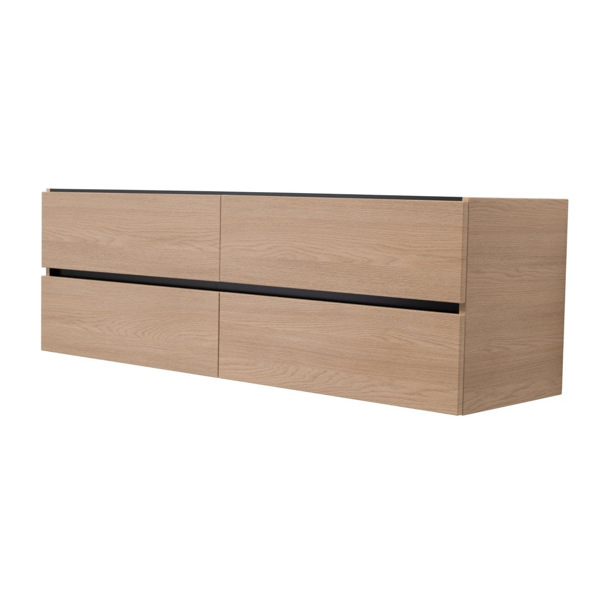 60 Inch Light Oak Veneto Floating Bathroom Vanity - aksesuardesign