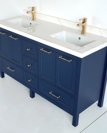 60 Inch Navy Blue Selena Bathroom Vanity