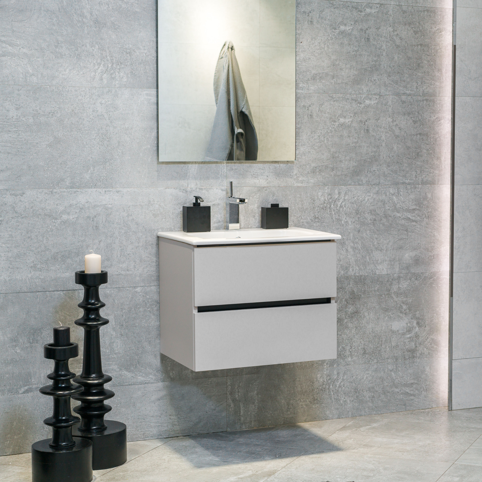 24 Inch Matte Cashmere Veneto Floating Bathroom Vanity