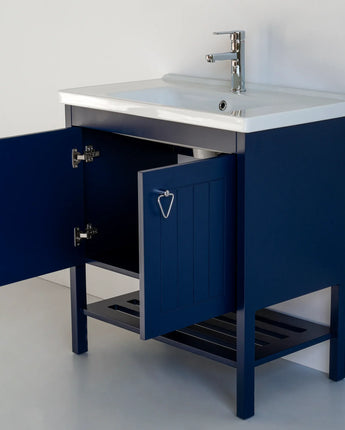 32 Inch Navy Blue Polo Freestanding Single Sink Bathroom Vanity