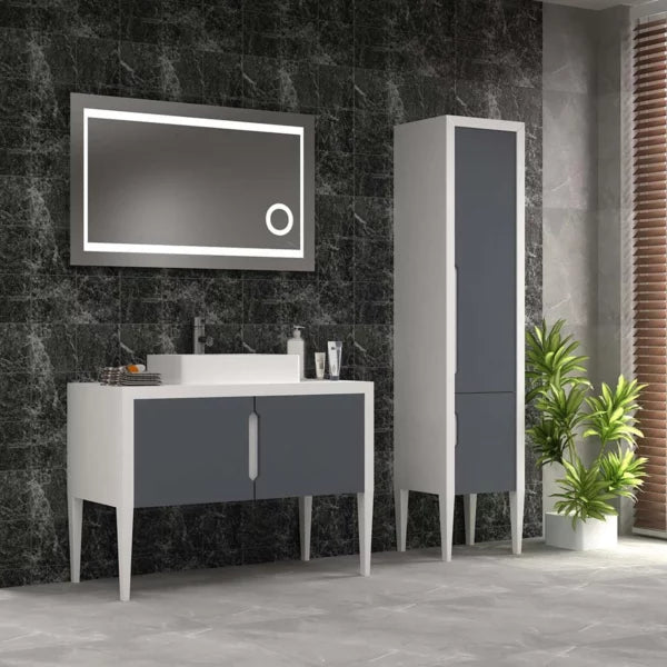 40 Inch White & Gray Vento Bathroom Vanity