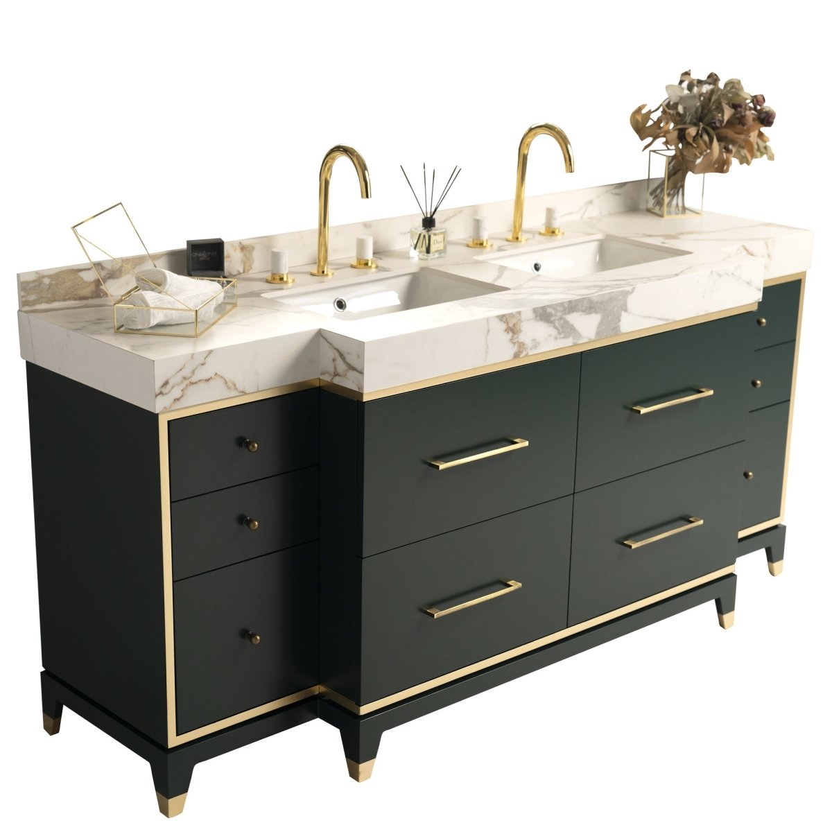 Ayasofya 72 Inch Green Double Sink Vanity - aksesuardesign