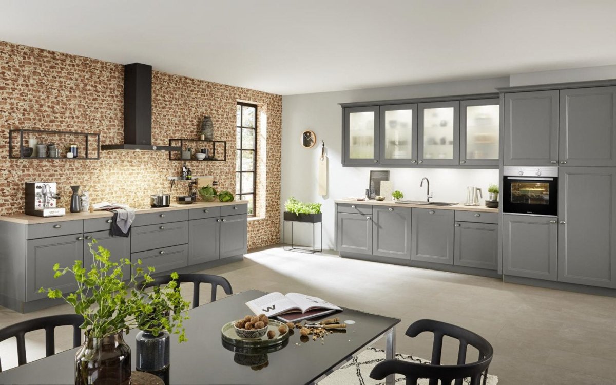 Your dream kitchen in grey with an oak worktop - aksesuardesign