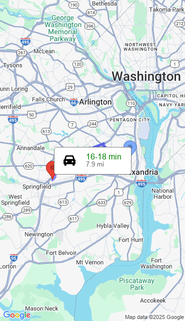 Route from Alexandria VA, 22301 to Our Store