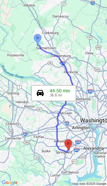Route from Boyds MD, 20841 to Our Store