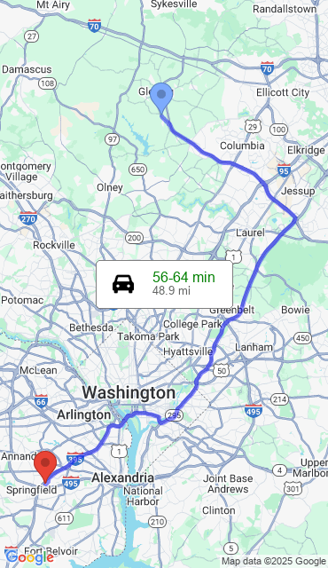 Route from Dayton MD, 21036 to Our Store