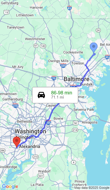 Route from Fork MD, 21051 to Our Store