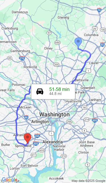 Route from Fulton MD, 20759 to Our Store