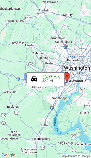 Route from Gainesville VA, 20155 to Our Store