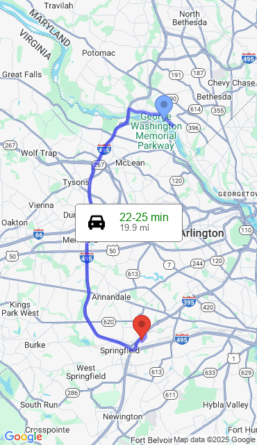 Route from Glen Echo MD, 20812 to Our Store