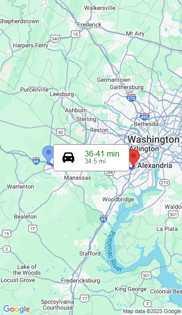 Route from Haymarket VA, 20169 to Our Store