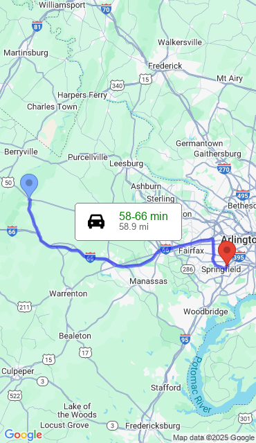 Route from Paris VA, 20130 to Our Store