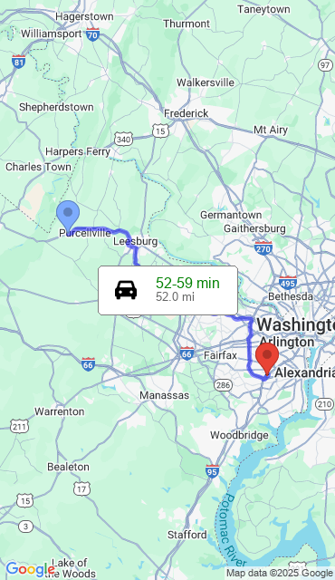 Route from Round Hill VA, 20141 to Our Store