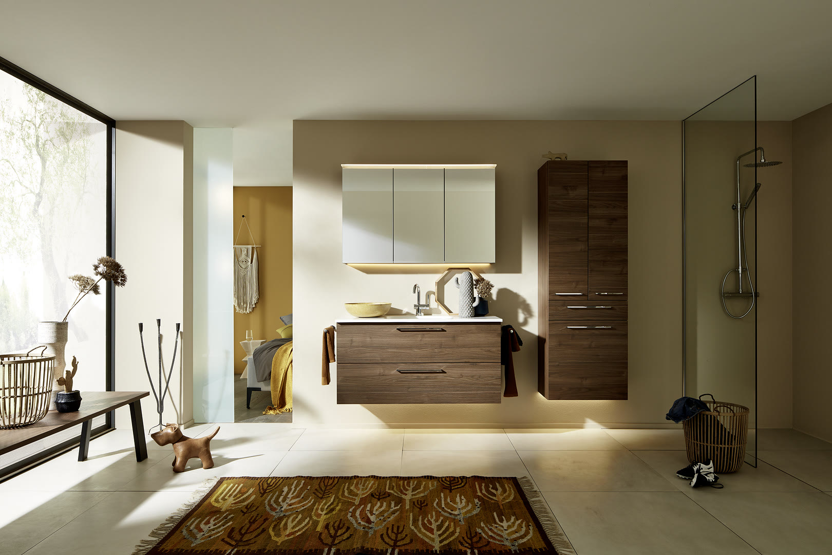 Bathroom with Artwood fronts in Royal walnut.